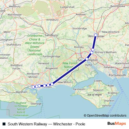 South Western Railway bus Line Map