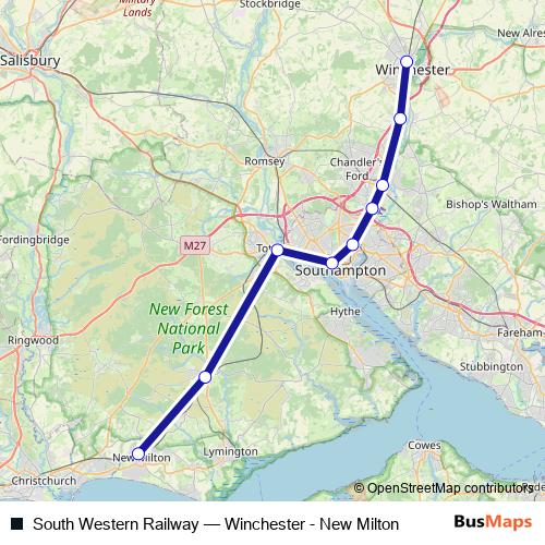 South Western Railway bus Line Map