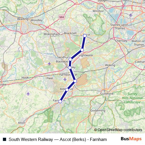South Western Railway bus Line Map