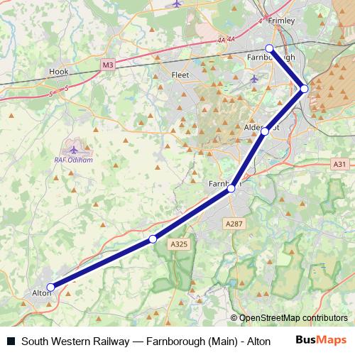 South Western Railway bus Line Map