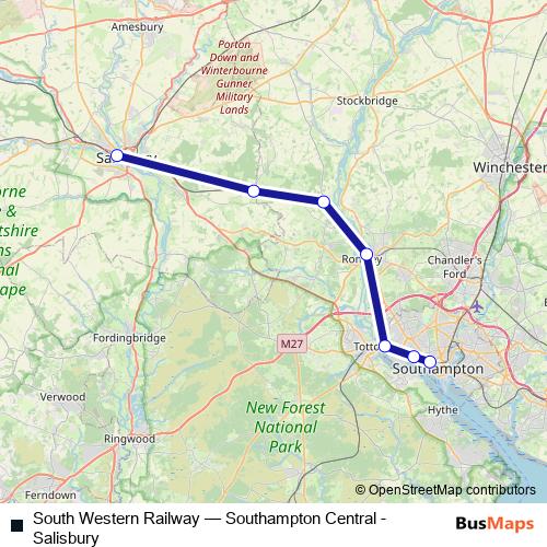South Western Railway bus Line Map