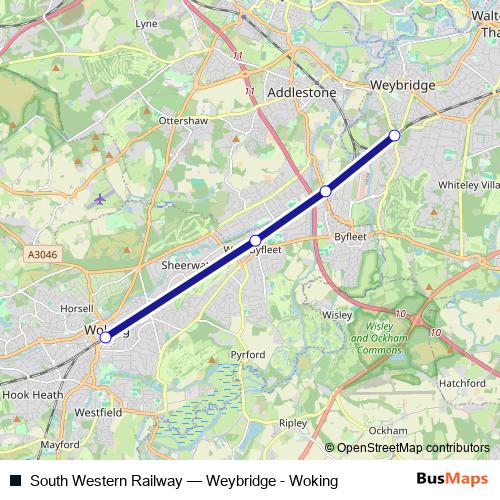 South Western Railway bus Line Map