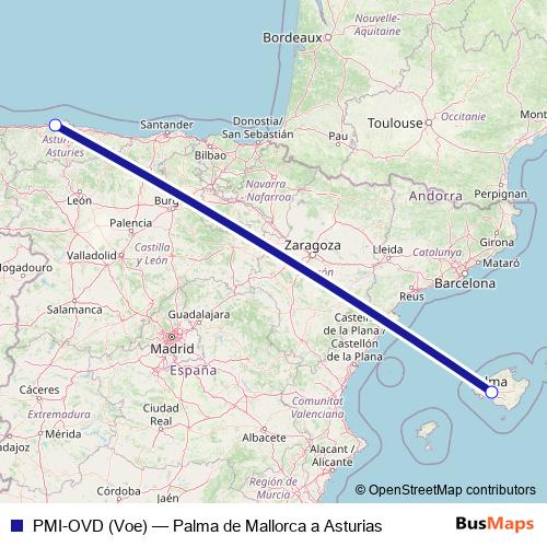 PMI-OVD (Voe) air Line Map