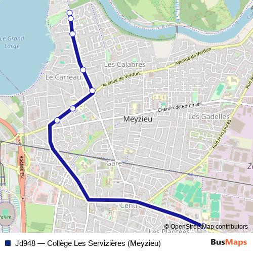 Jd948 bus Line Map