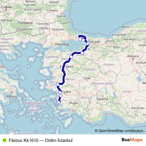 Flixbus Kk1610 bus Line Map