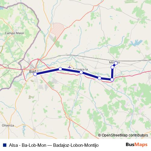 Alsa - Ba-Lob-Mon bus Line Map