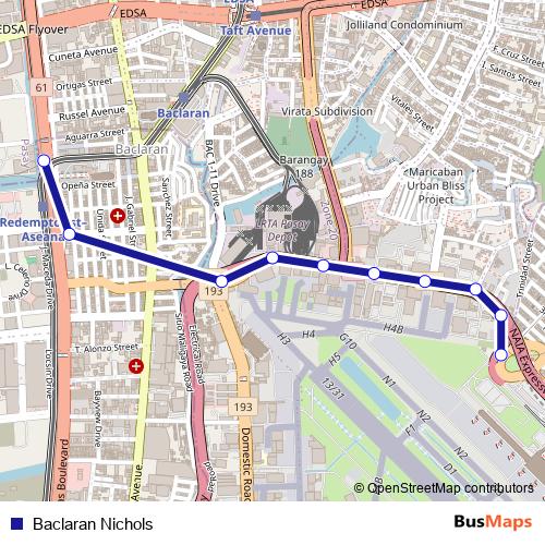 Baclaran Nichols bus Line Map