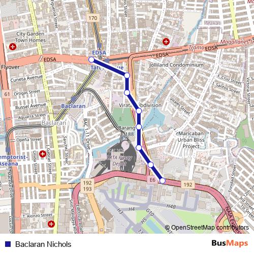 Baclaran Nichols bus Line Map