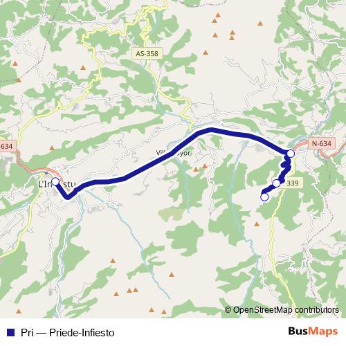 Pri bus Line Map