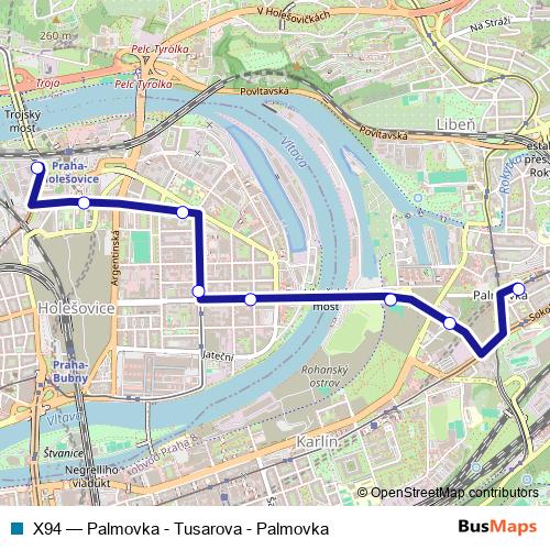 X94 bus Line Map