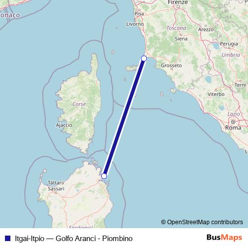 Itgai-Itpio ferry Line Map