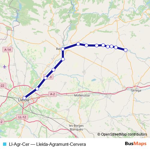 Ll-Agr-Cer bus Line Map