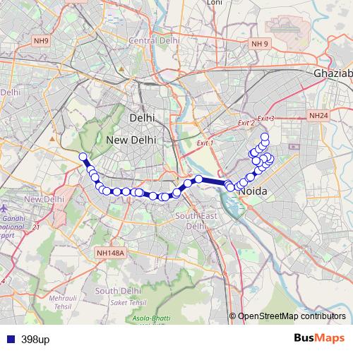 398up bus Line Map