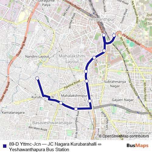 89-D Yttmc-Jcn bus Line Map
