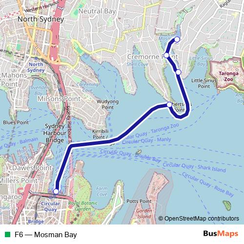 F6 ferry Line Map