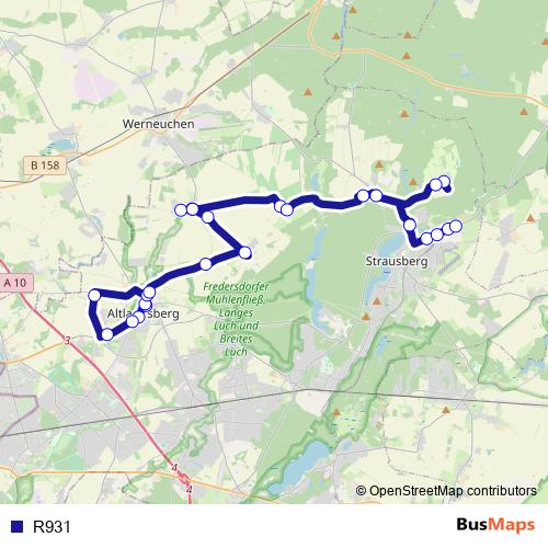 R931 bus Line Map