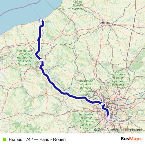 Flixbus 1742 bus Line Map