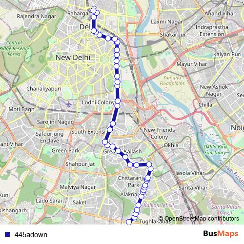445adown bus Line Map
