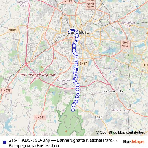 215-H KBS-JSD-Bnp bus Line Map