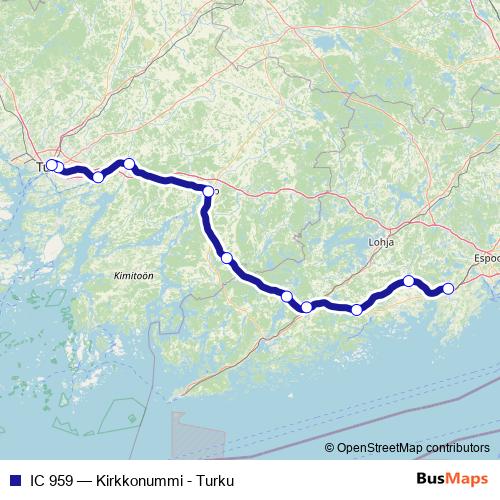 IC 959 rail Line Map