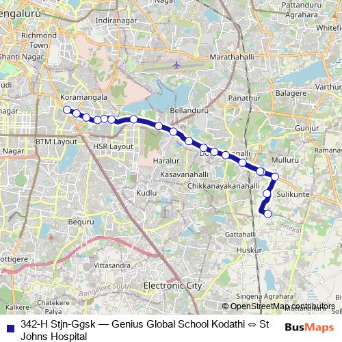 342-H Stjn-Ggsk bus Line Map