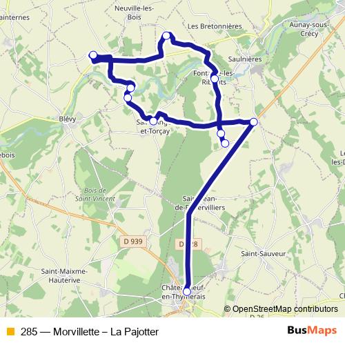 285 bus Line Map