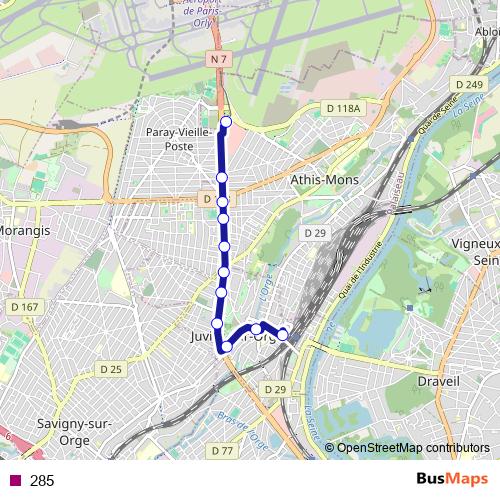 285 bus Line Map