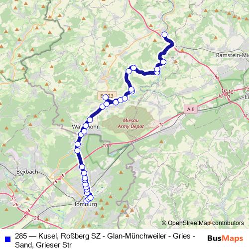 285 bus Line Map