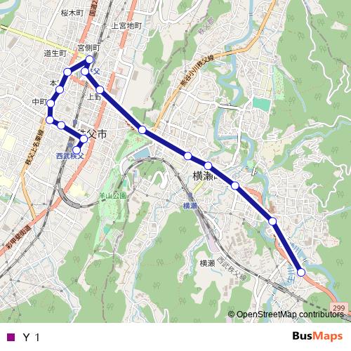 Ｙ１ bus Line Map
