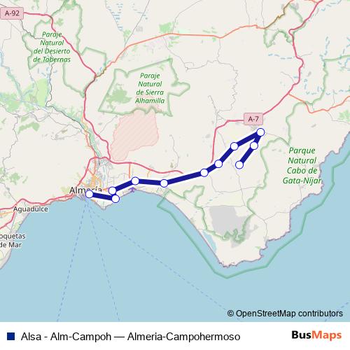 Alsa - Alm-Campoh bus Line Map