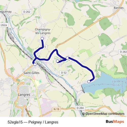 52egla15 bus Line Map