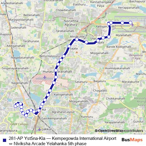 281-AP Yst5na-Kia bus Line Map