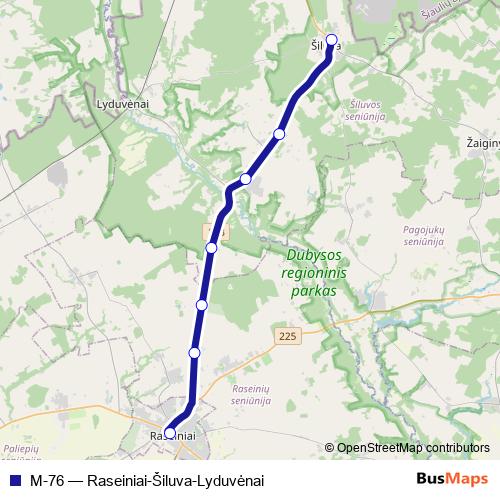 M-76 bus Line Map