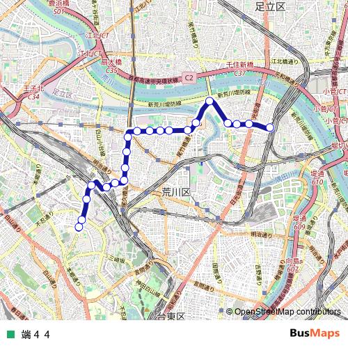 端４４ bus Line Map