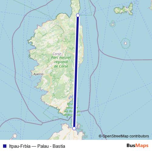 Itpau-Frbia ferry Line Map