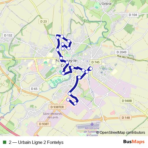 2 bus Line Map