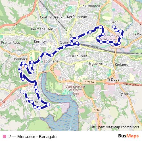 2 bus Line Map