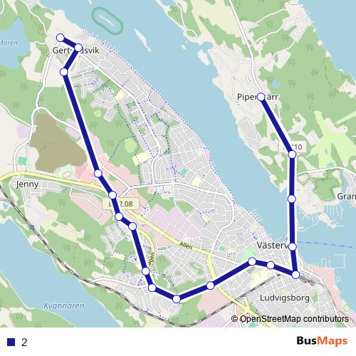 2 bus Line Map