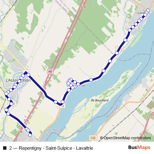 2 bus Line Map