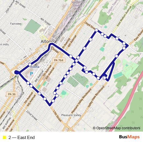 2 bus Line Map