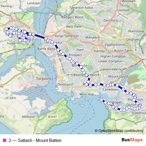 2 bus Line Map
