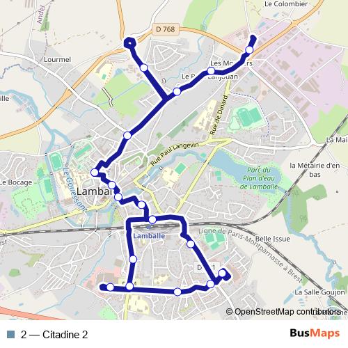 2 bus Line Map