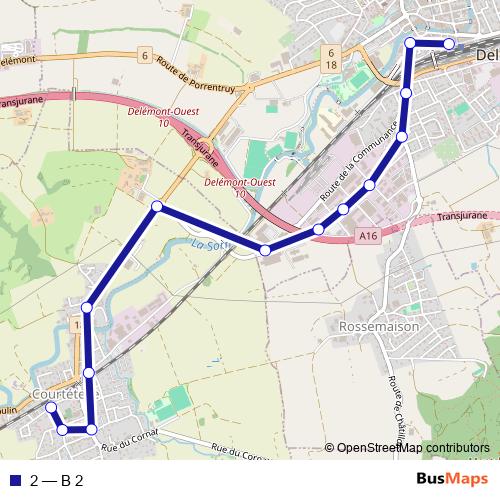 2 bus Line Map