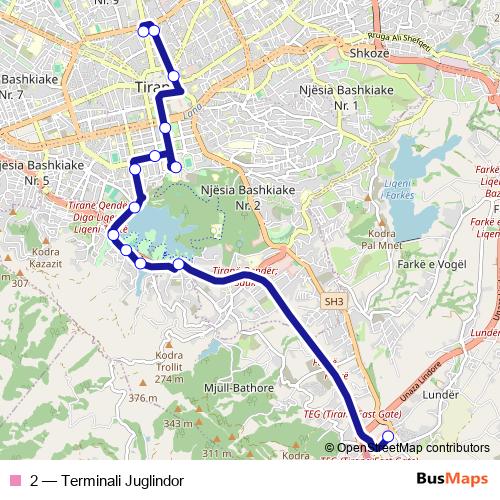 2 bus Line Map