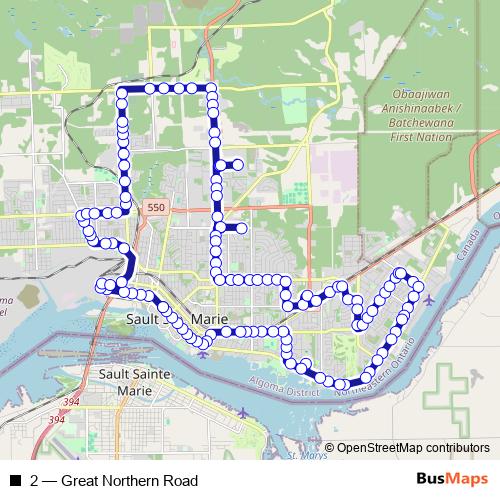 2 bus Line Map