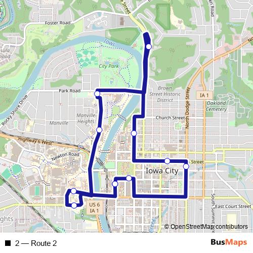 2 bus Line Map