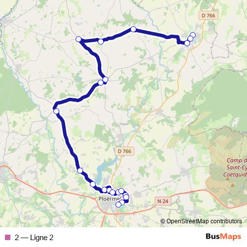 2 bus Line Map