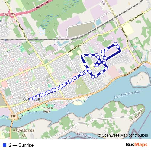 2 bus Line Map