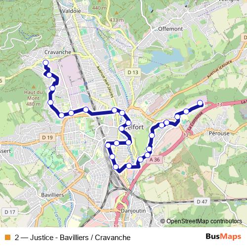 2 bus Line Map