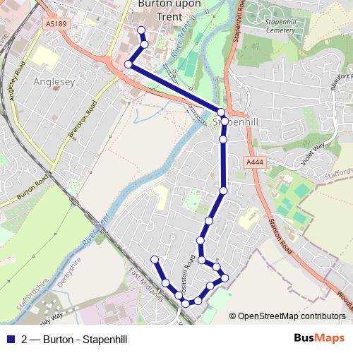 2 bus Line Map